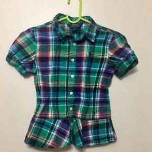 Polo Ralph Lauren Girls Short Sleeve Plaid size 8